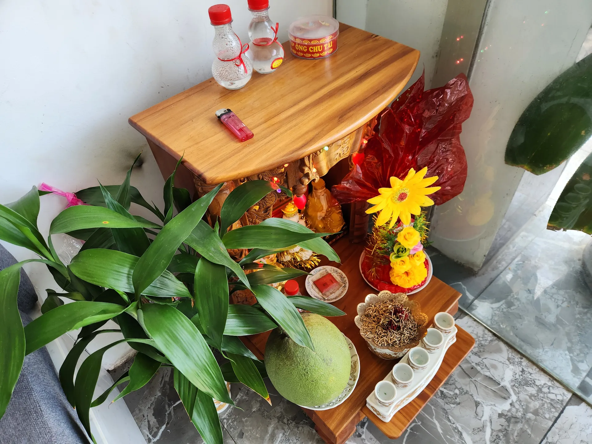 Buddhist altar welcoming guests at Ngoc Khanh Hotel Nha Trang with personalized service and hospitality