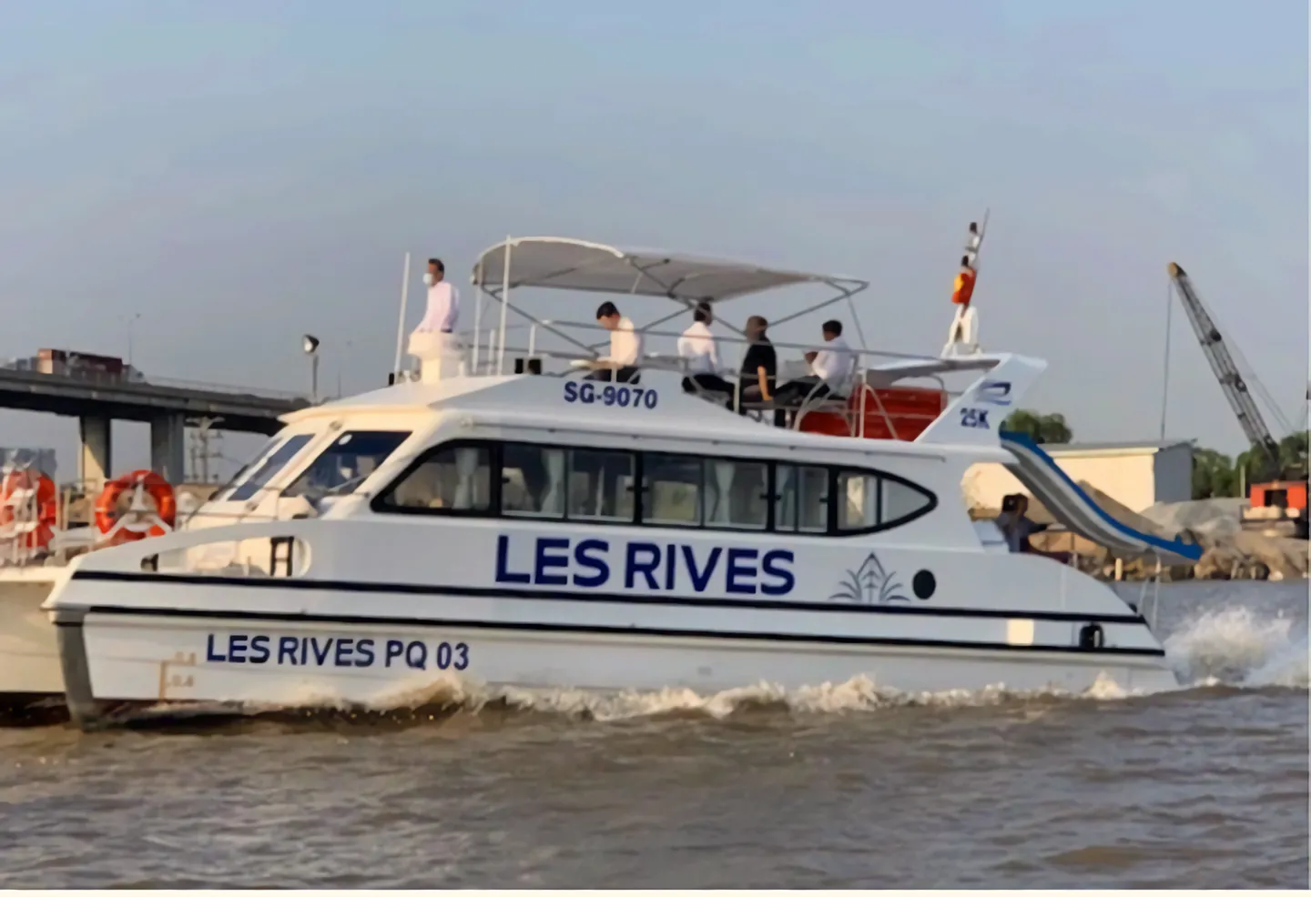  A cruise boat ready to take visitors on a river cruise in Ho Chi Minh City, a popular holiday destination in Vietnam 