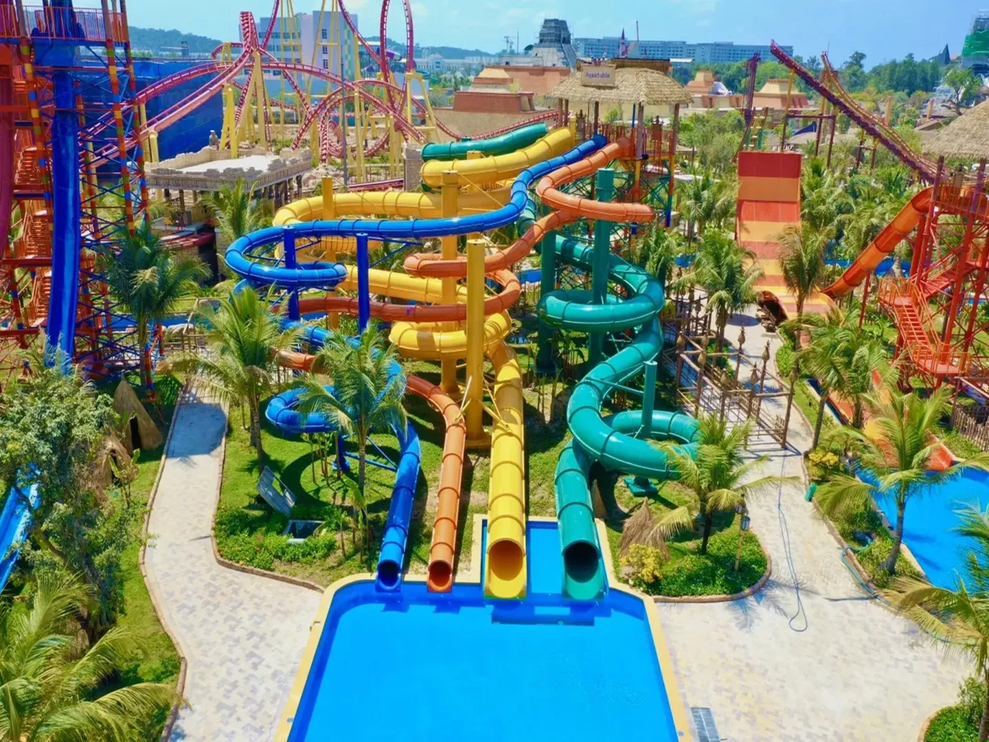  A water slide in Vinwonders Phu Quoc theme park, a popular holiday destination in Vietnam 