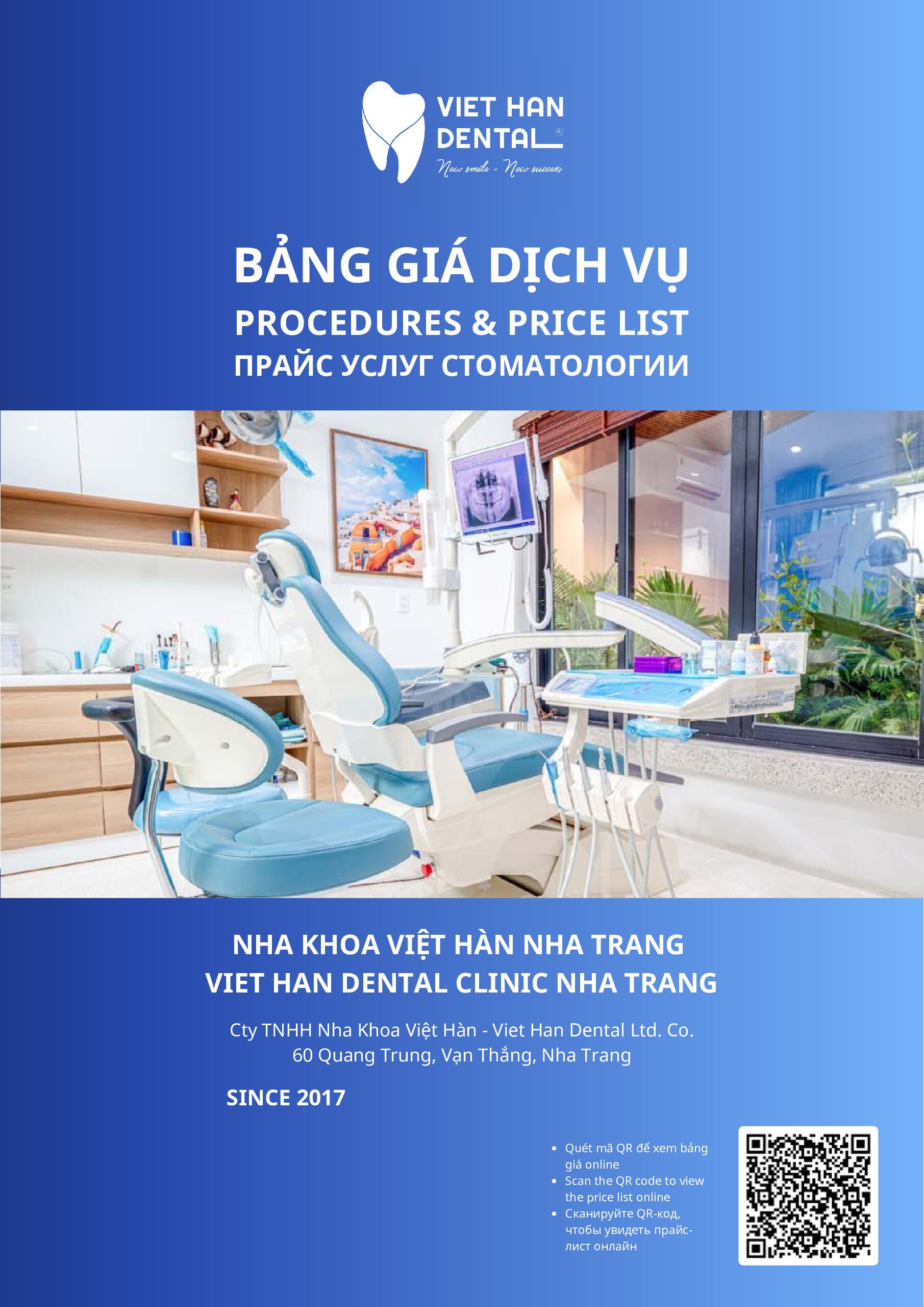 Viet Han Dental Clinic services and prices for implants crowns veneers and dental treatment in Nha Trang