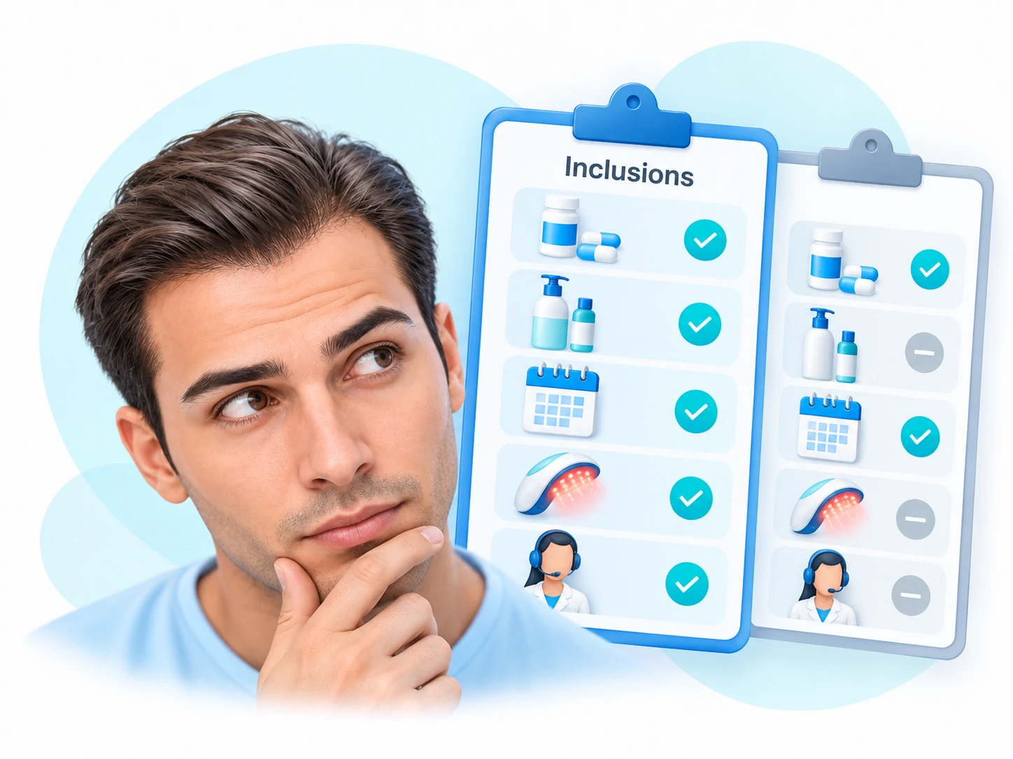 Vietnam hair transplant cost comparison showing medication, aftercare, follow-up and treatment inclusions
